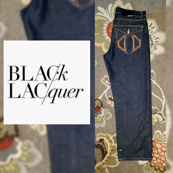 black lacquer jeans